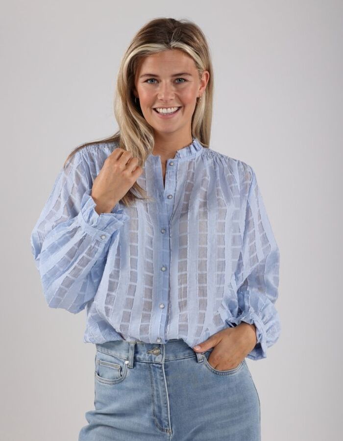 Nukus lange mouw bloes blauw