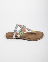 Lazamani platte sandalen zilver