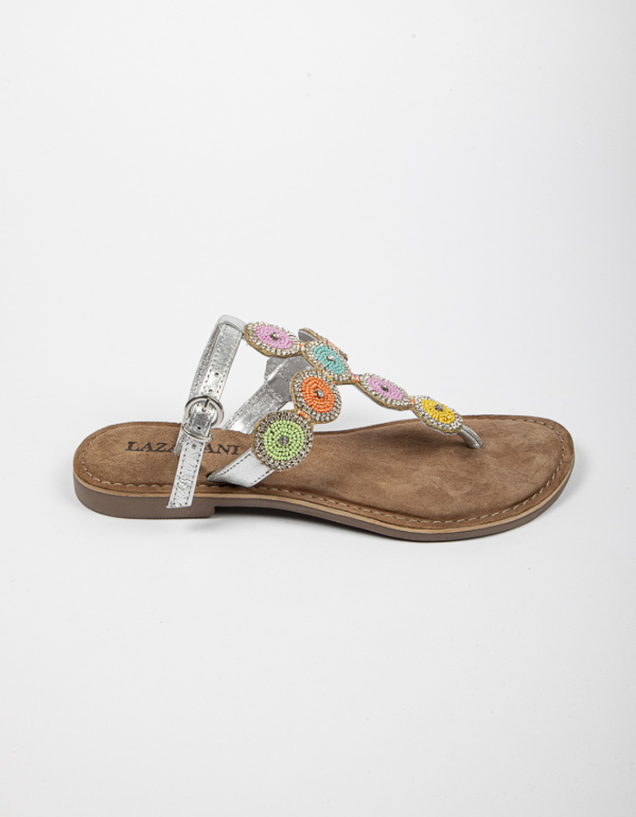 Lazamani platte sandalen zilver