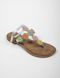 Lazamani platte sandalen zilver
