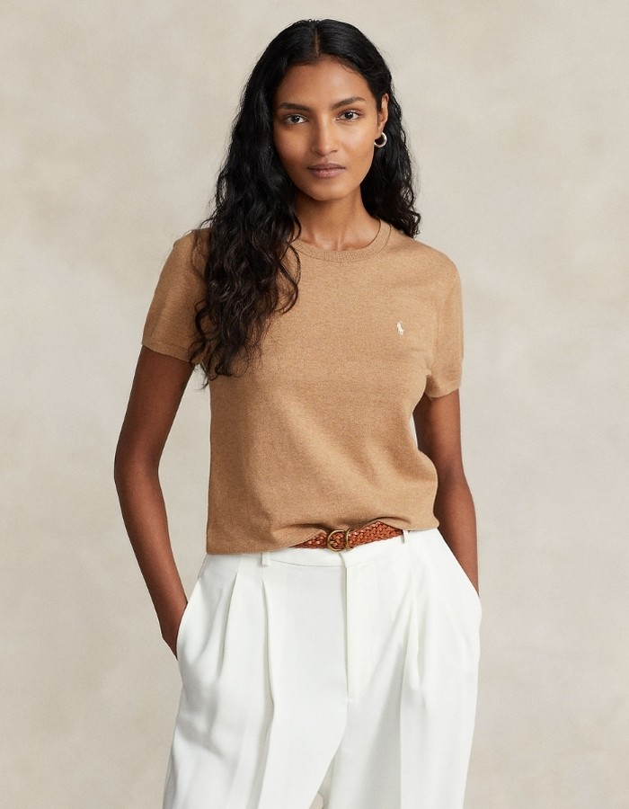 Ralph Lauren Dames korte mouw pull beige