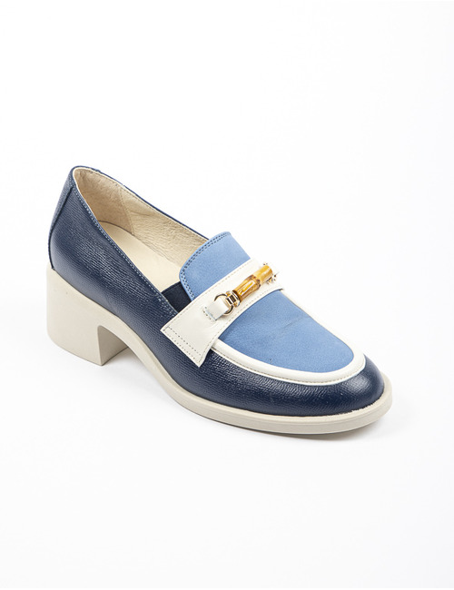 Dlsport mocassin met hak blauw