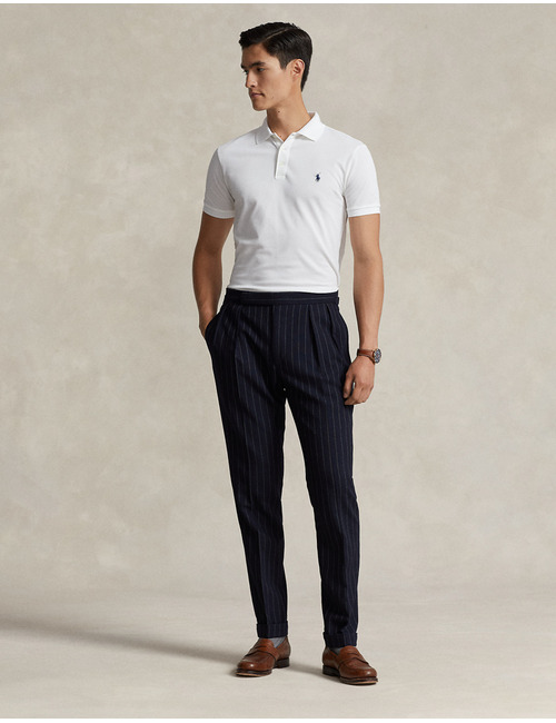 Slim Fit Stretch Mesh Polo Wit