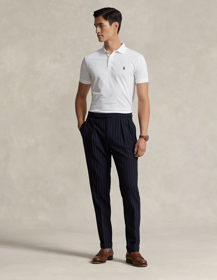 Slim Fit Stretch Mesh Polo Wit