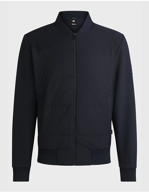 Hybride sweatshirt met rits en gewatteerd voorpand  