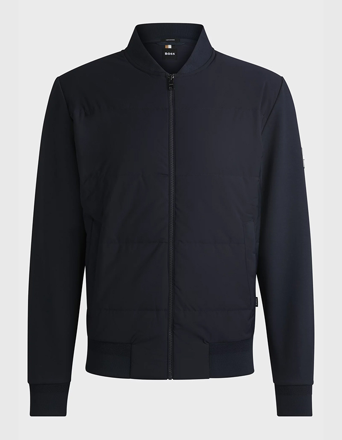 Hybride sweatshirt met rits en gewatteerd voorpand  