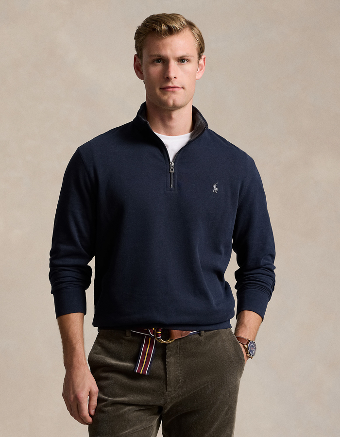 Luxury Jersey Quarter-Zip Pullover  