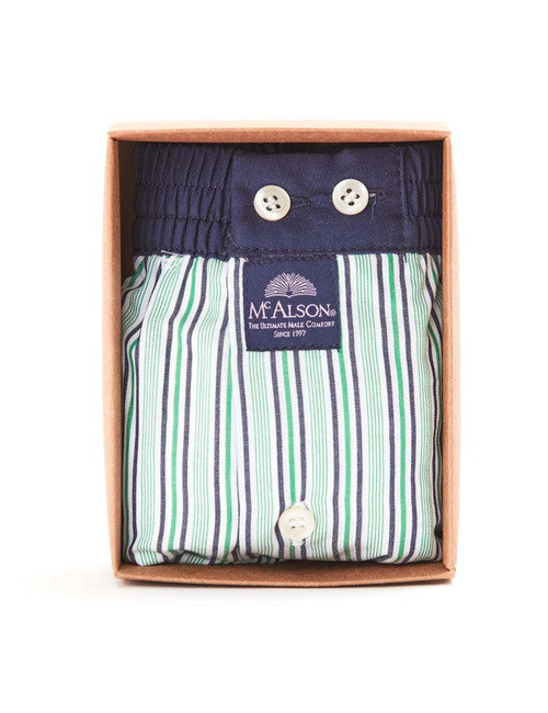 Men Boxershort Striped green