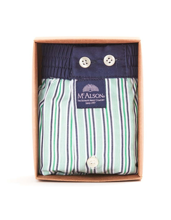 Men Boxershort Striped green