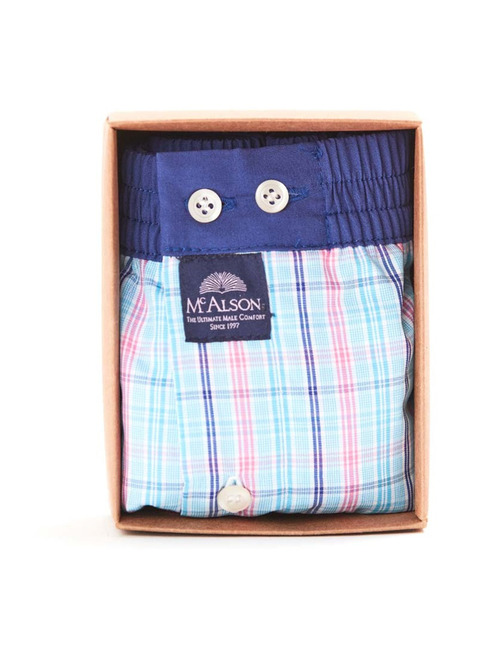Men Boxershort Gingham turquoise 