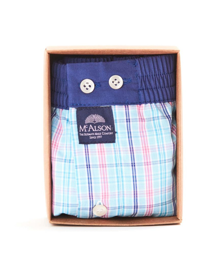 Men Boxershort Gingham turquoise 