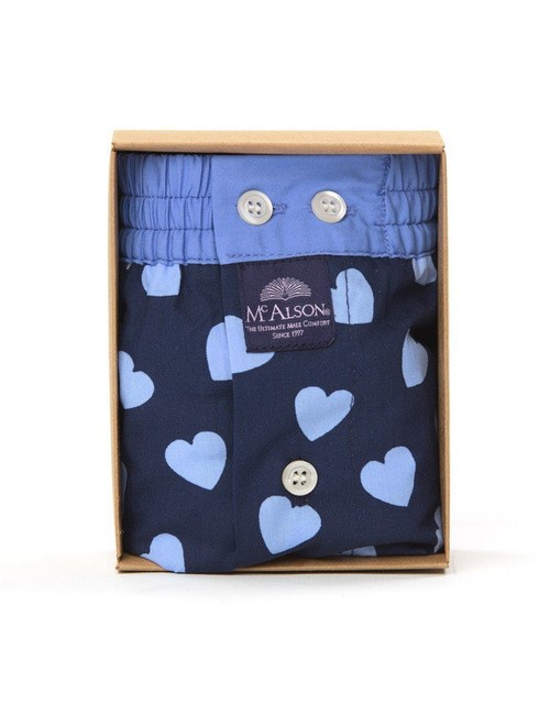 Men Boxershort Hearts Blauw