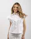 Twinset zonder mouw bloes wit
