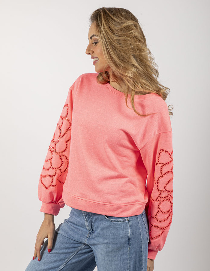 Senso lange mouw sweater fuschia