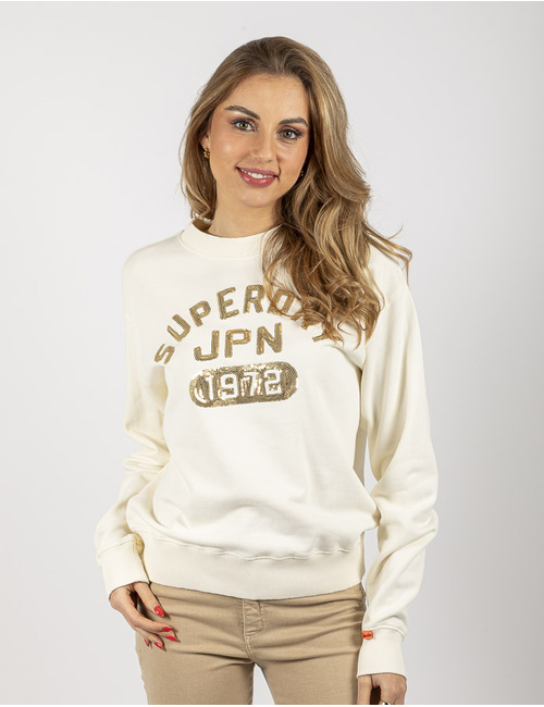 Superdry lange mouw sweater wit