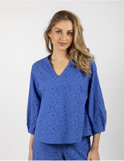 Lalotti lange mouw bloes blauw