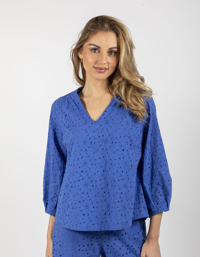 Lalotti lange mouw bloes blauw