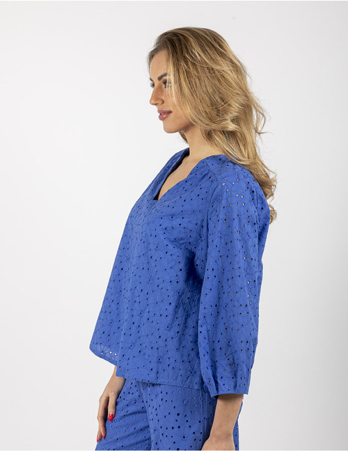 Lalotti lange mouw bloes blauw