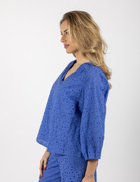 Lalotti lange mouw bloes blauw