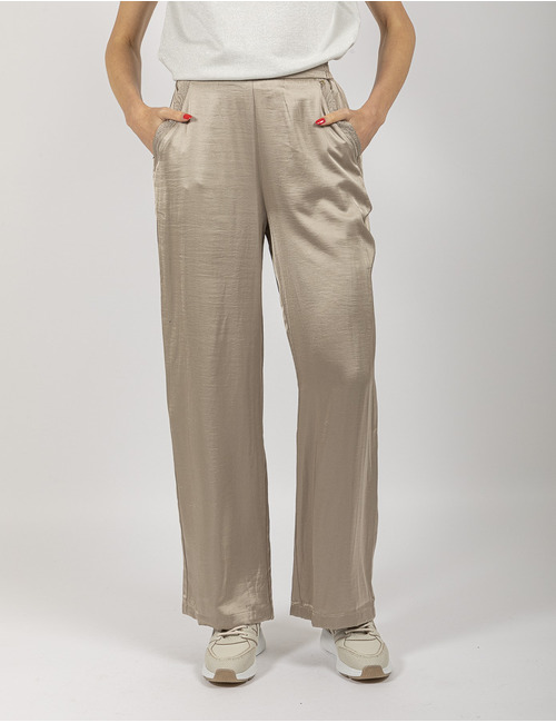 Nukus broek met elatische band goud