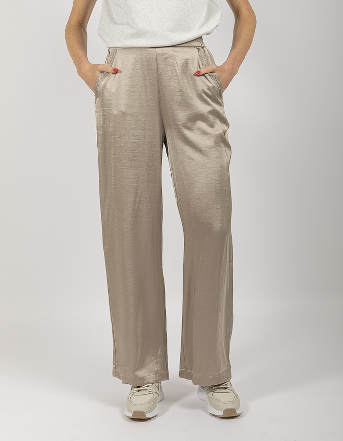Nukus broek met elatische band goud