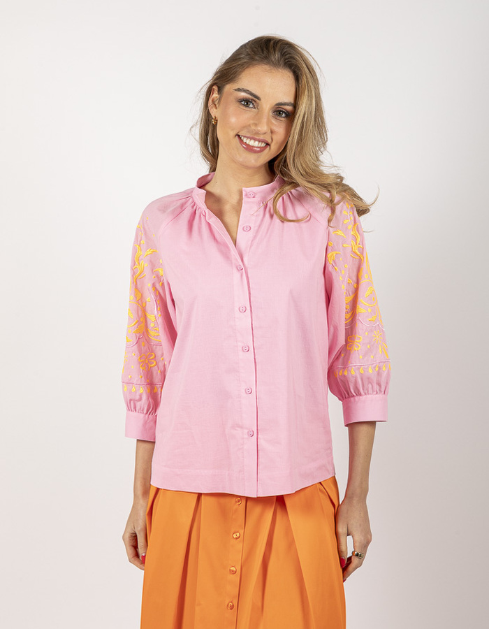 Senso lange mouw bloes roze