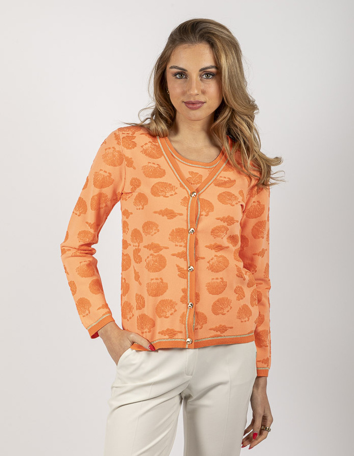 Leo & Ugo twinset gilet oranje