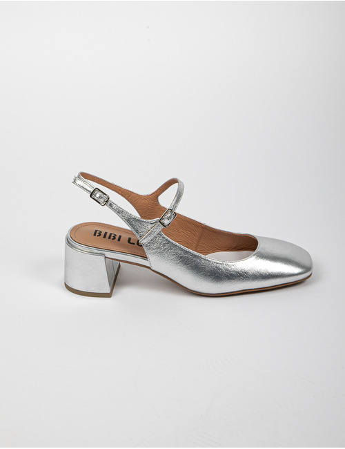 Bibi Lou ballerina met hak zilver