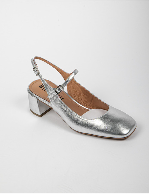 Bibi Lou ballerina met hak zilver