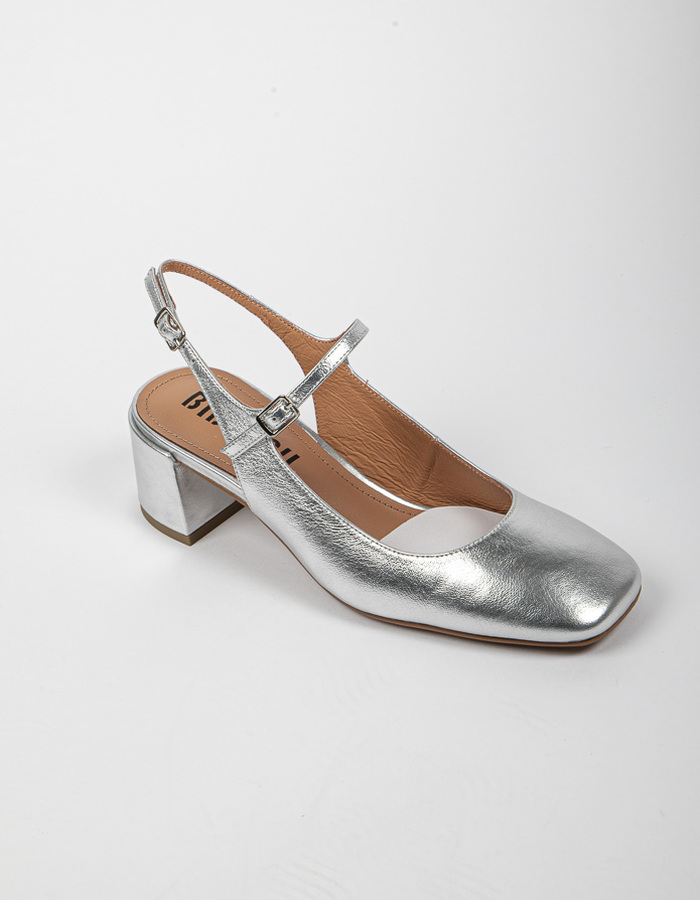 Bibi Lou ballerina met hak zilver