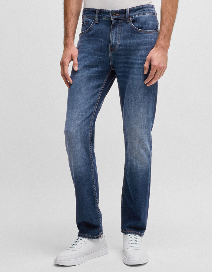 Slim-Fit Delaware Jeans van Comfortabel Blauw Stretchdenim  
