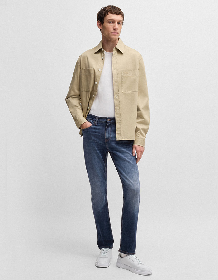 Slim-Fit Delaware Jeans van Comfortabel Blauw Stretchdenim  