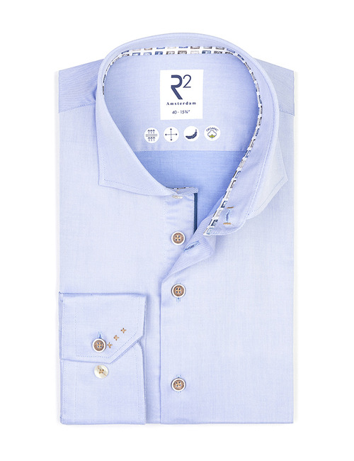 R2 modern fit hemd blauw
