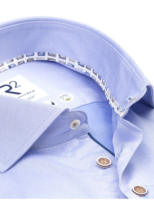 R2 modern fit hemd blauw