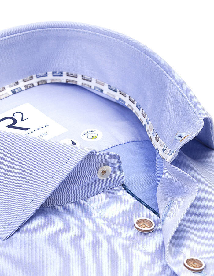 R2 modern fit hemd blauw