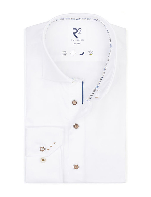 R2 modern fit hemd wit