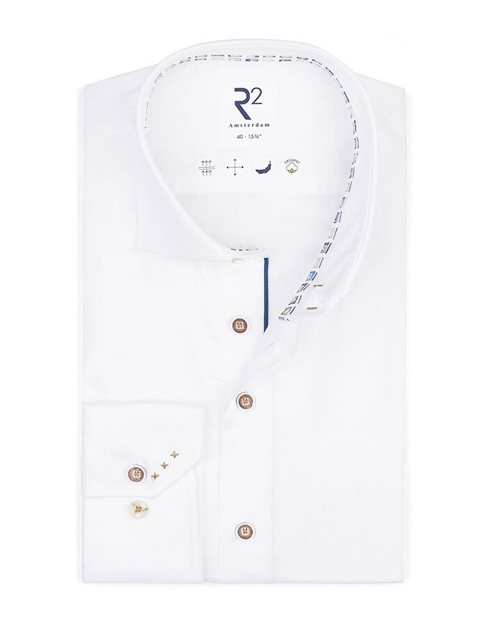 R2 modern fit hemd wit