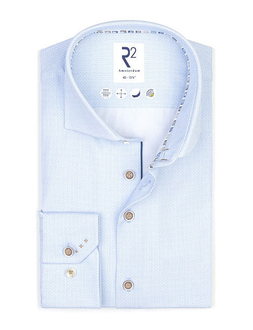 R2 modern fit hemd blauw