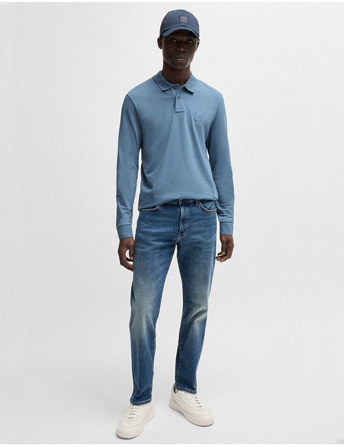Slim-Fit Polo van Stretchkatoen met Logopatch  