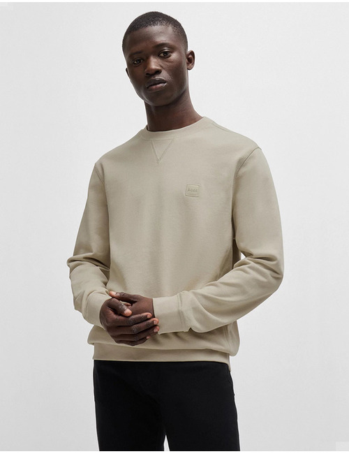 Regular-Fit Sweatshirt van Katoenen Badstof met Logopatch  