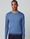 Hackett pull met ronde hals blauw