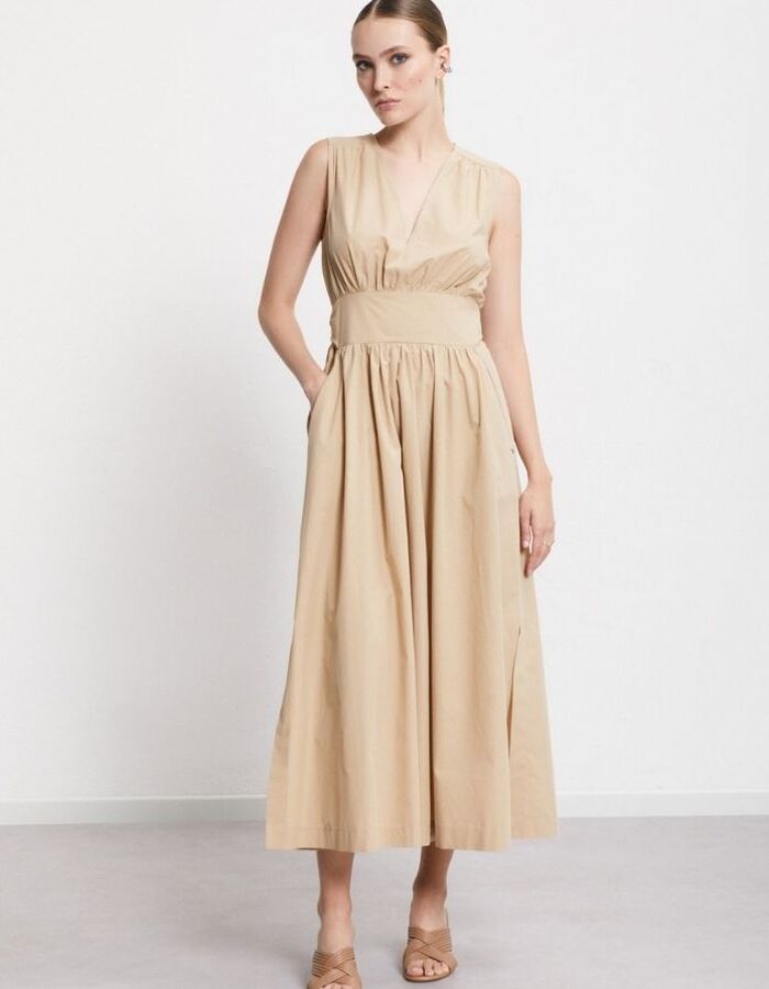 Otto D'ame lang kleed beige