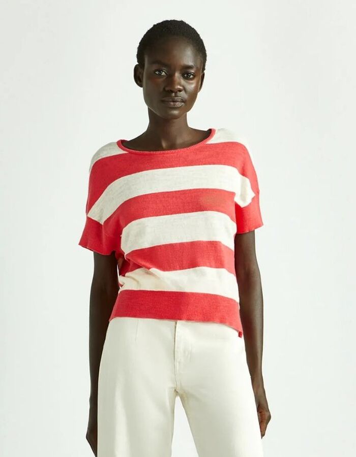 Xandres korte mouw pull rood