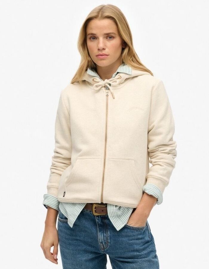 Superdry lange mouw sweater beige