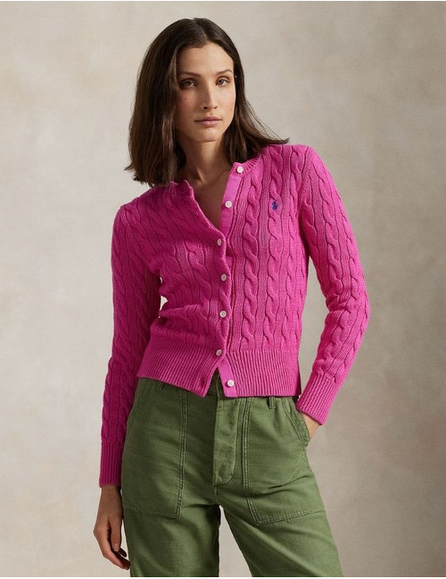 Ralph Lauren Dames lange mouw gilet fuschia