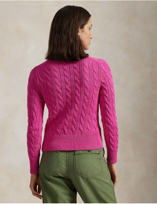 Ralph Lauren Dames lange mouw gilet fuschia