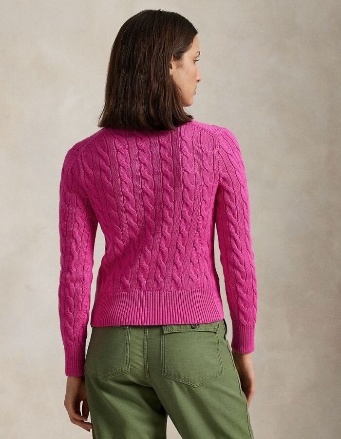 Ralph Lauren Dames lange mouw gilet fuschia