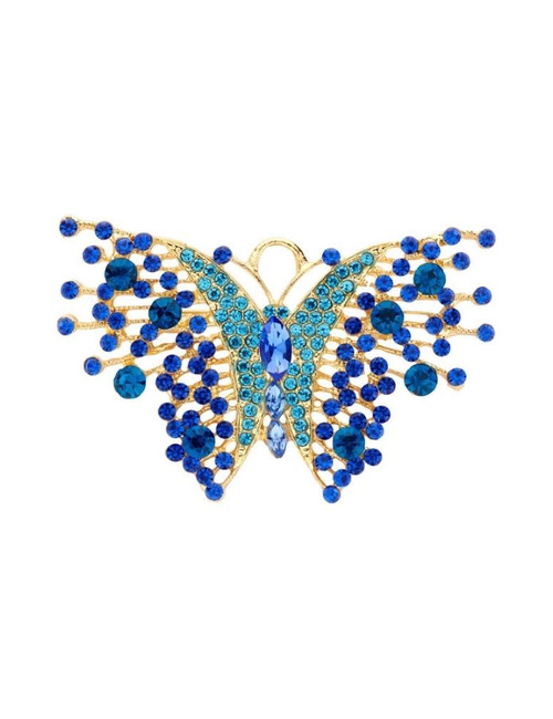 Les Cordes broche blauw