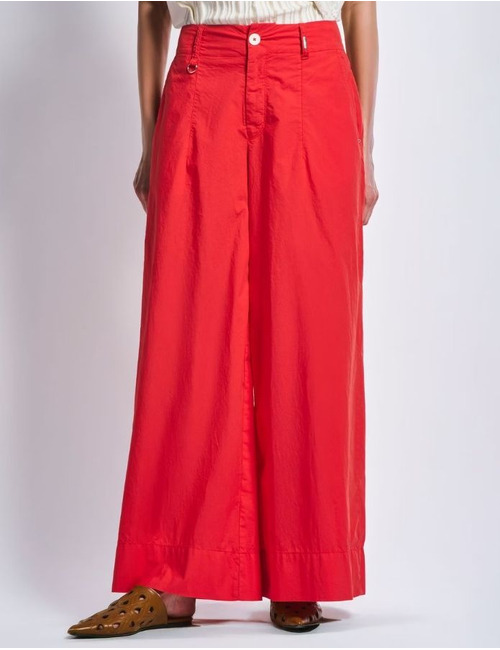 High broek met elatische band rood
