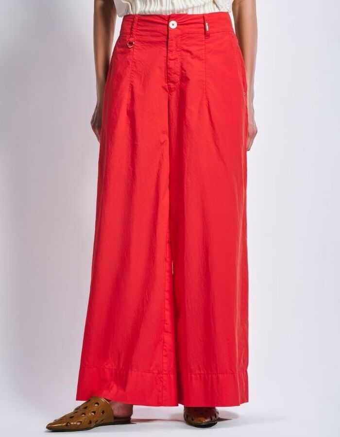 High broek met elatische band rood